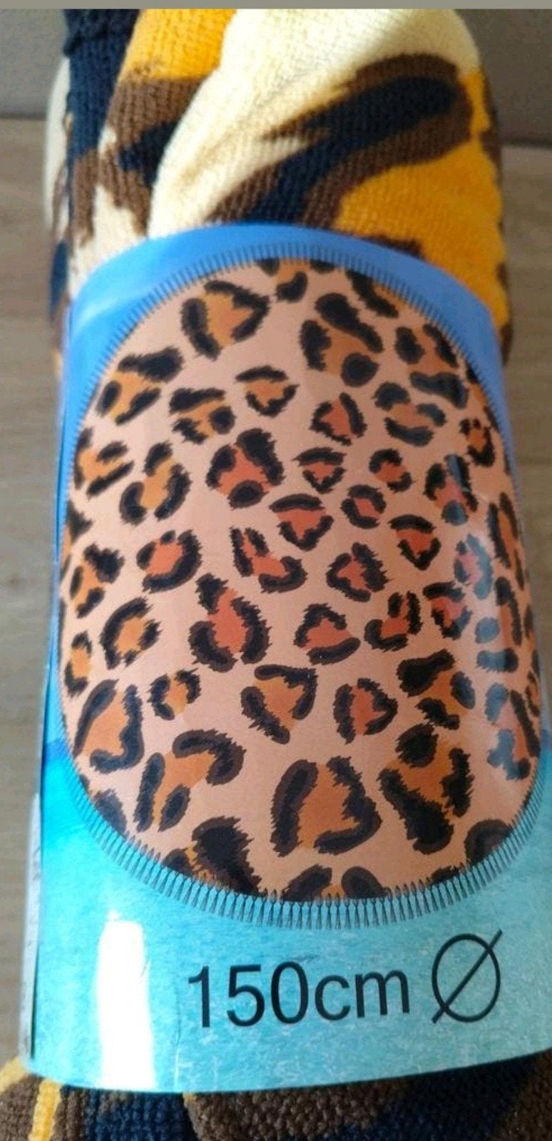 Rond strandlaken Ibiza Towel Microvezel- Panterprint - 150cm, Verzenden, Nieuw