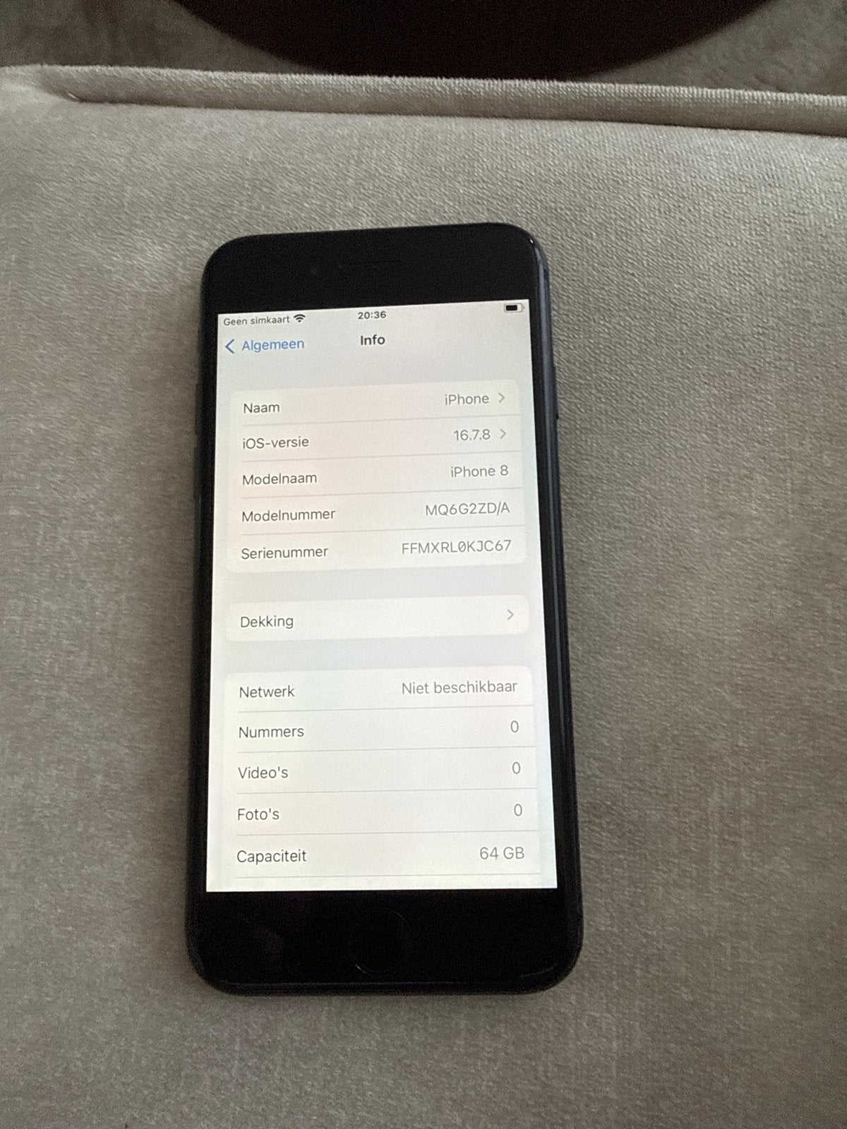 iPhone 8 64 GB - Zwart, Gebruikt, Zwart, Ophalen of Verzenden, 64 GB