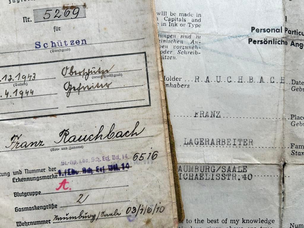 WW2 Duitse Soldbuch met geallieerde uitdiensttreding papier, Verzamelen, Ophalen of Verzenden, Landmacht, Duitsland, Overige typen