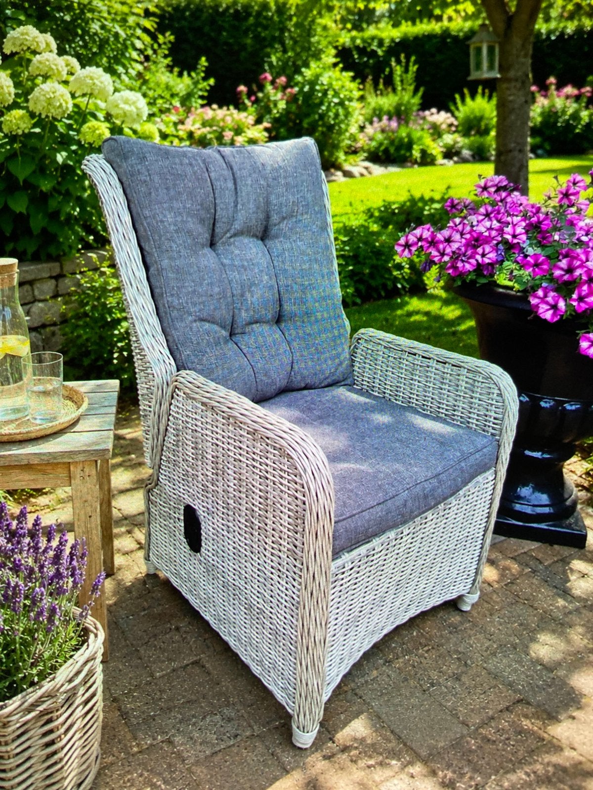 6 Nieuwe Verstelbare Wicker Gevlochten Tuinstoelen, Ophalen, Nieuw, Wicker, Verstelbaar
