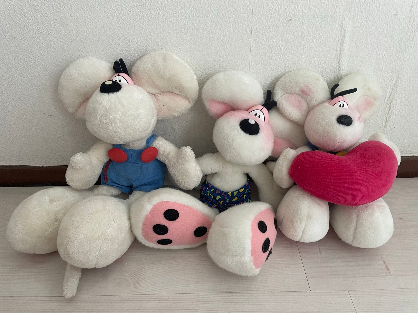 3 leuke Diddl knuffelmuizen, Muis, Gebruikt, Ophalen of Verzenden, Middelgroot (20 tot 80 cm)