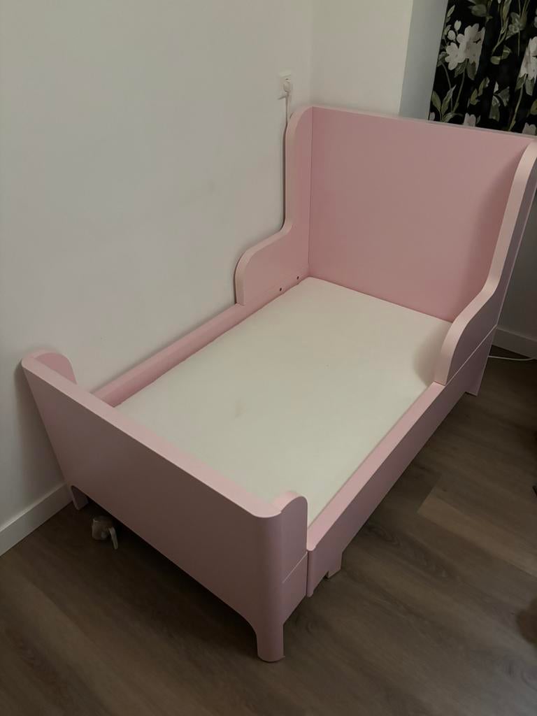 Roze meegroei kinderbed, Ophalen, 85 tot 100 cm, Gebruikt, Lattenbodem