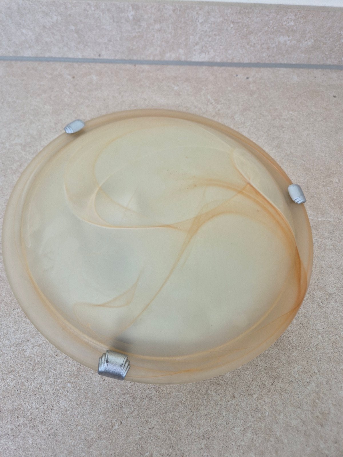 Plafondlamp oranje/bruine wave, zo goed als nieuw, Ophalen of Verzenden, Zo goed als nieuw, Glas