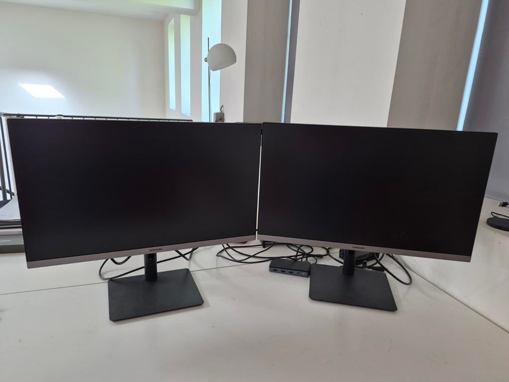 2X Samsung Full HD Monitor 24 inch IPS paneel - LS24R650, Computers en Software, Monitoren, HDMI, In hoogte verstelbaar, Full HD