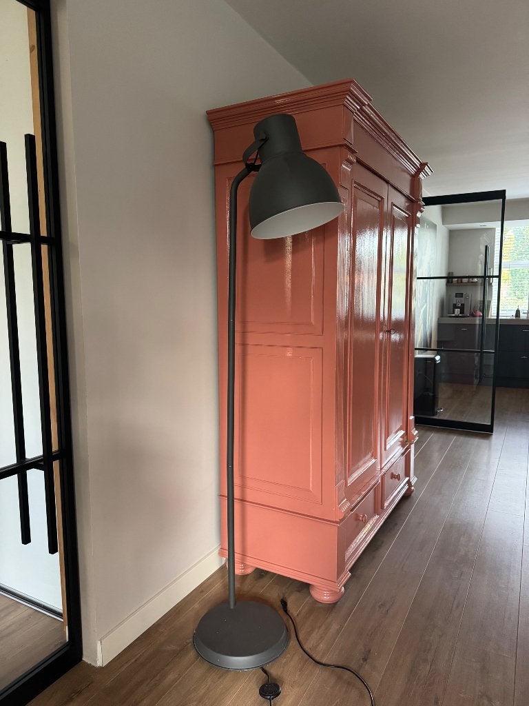 Stoere vloerlamp antraciet, Ophalen, Zo goed als nieuw, Metaal, 150 tot 200 cm
