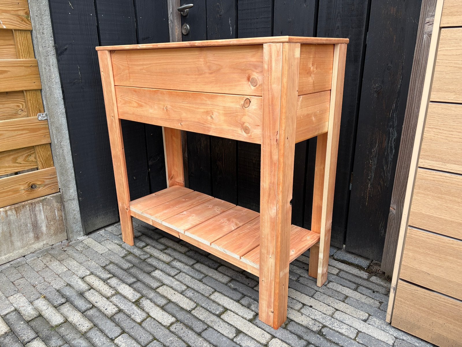 Houten Kruidentafel op Poten – Handgemaakt, Tuin en Terras, Bloembakken en Plantenbakken, Ebbenhout, Ophalen of Verzenden, 60 tot 100 cm