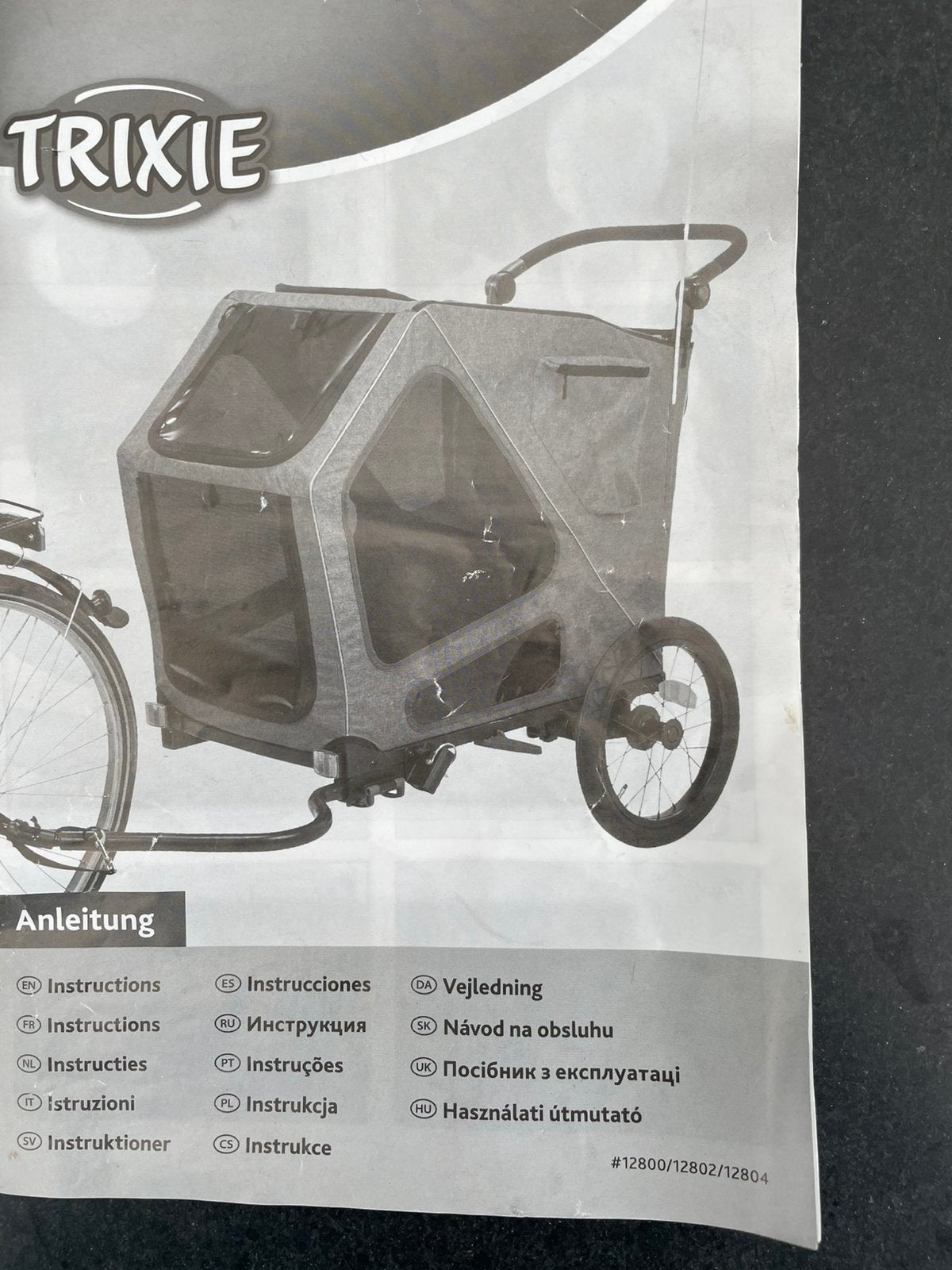 Trixie honden fiets/wandel kar Heavy Duty tot 45 kg, Ophalen, Hondenkar, Vering