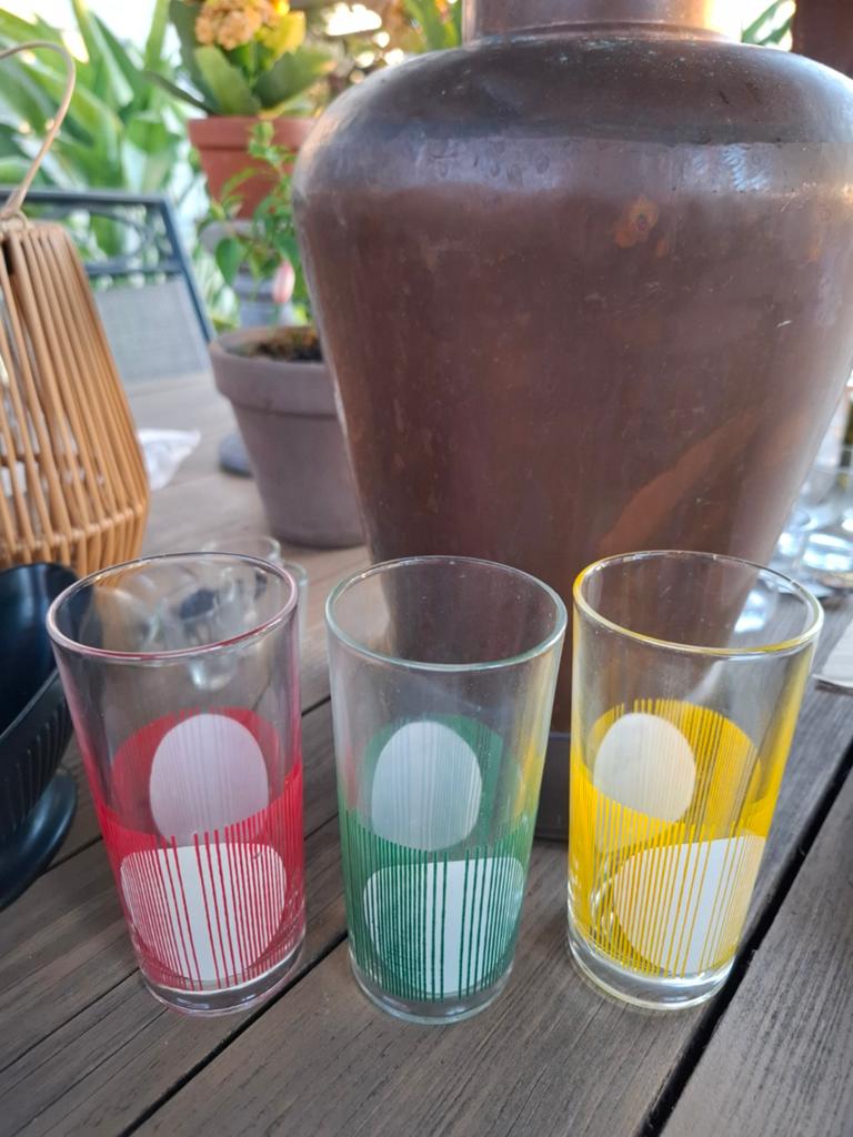 Nutella Ferrero glazen 60 / 70, Ophalen of Verzenden, Gebruikt, Frisdrankglas