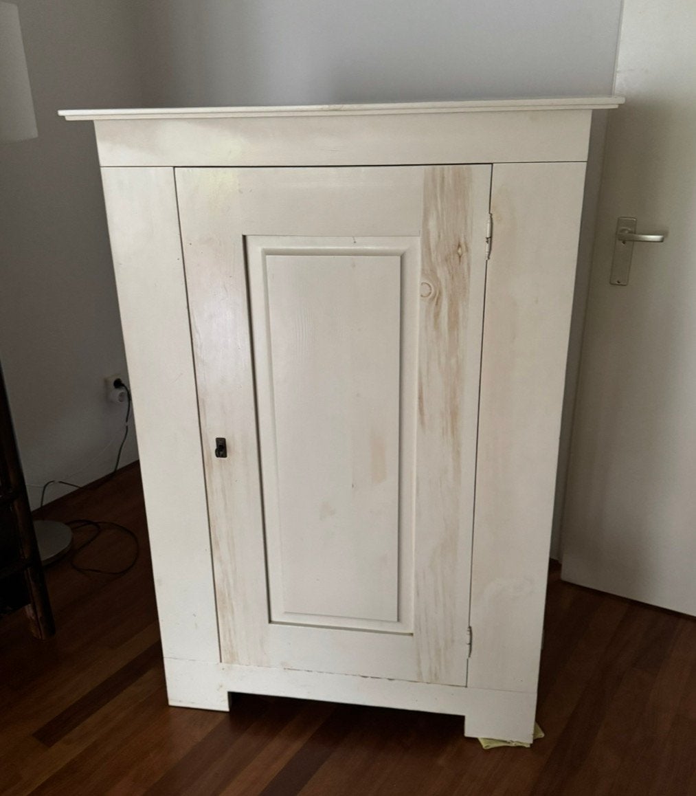 White Wash kast met uitschuifbaar bureau, Ophalen, Gebruikt
