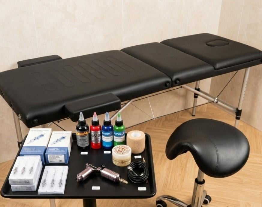 Tattoo bed. Kruk en tafel, Ophalen of Verzenden