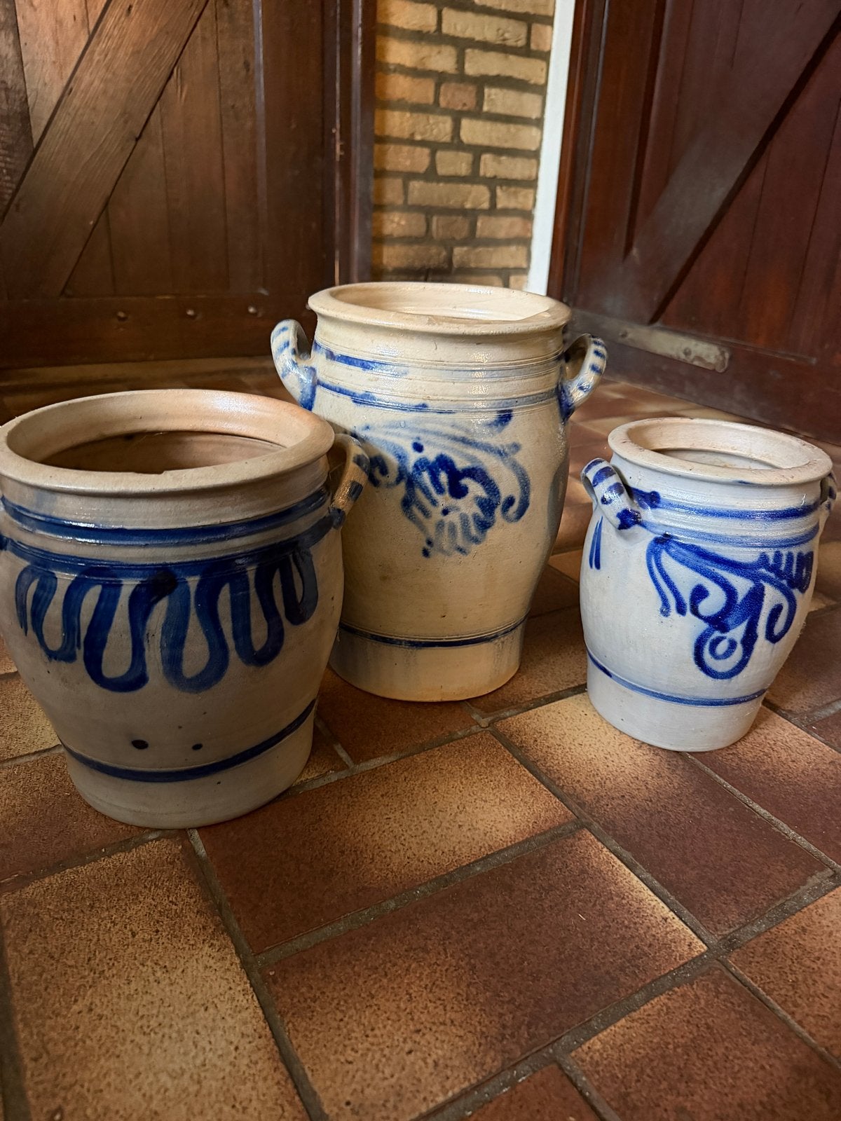 Set van 3 grote Keulse potten - Antiek aardewerk, Ophalen