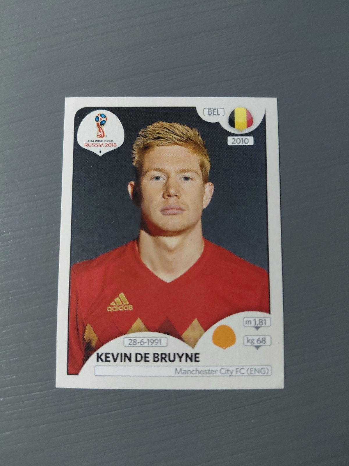 kevin de bruyne (belgie) panini wk 2018, Ophalen of Verzenden, Nieuw, Buitenlandse clubs, Poster, Plaatje of Sticker