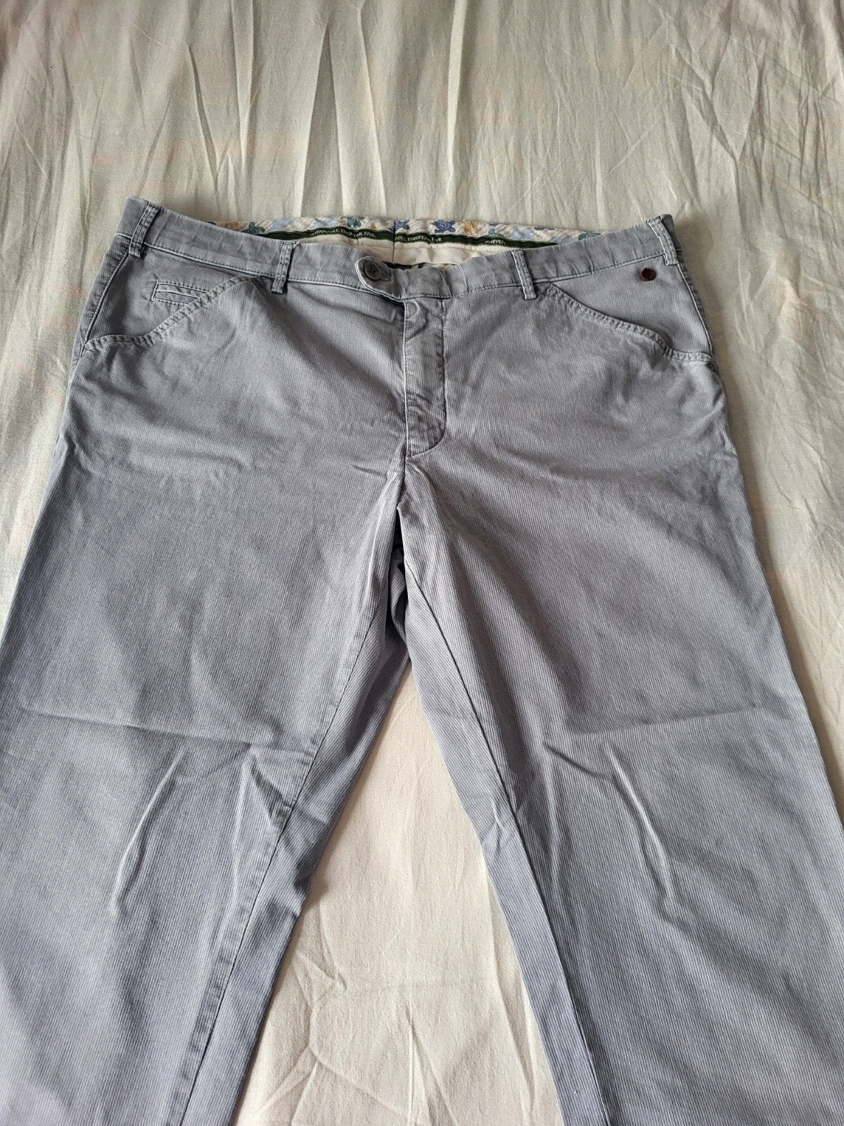 Prachtige MEYER Chicago Chino Broek Bio Katoen, Ophalen of Verzenden, Zo goed als nieuw, Grijs, Maat 56/58 (XL)