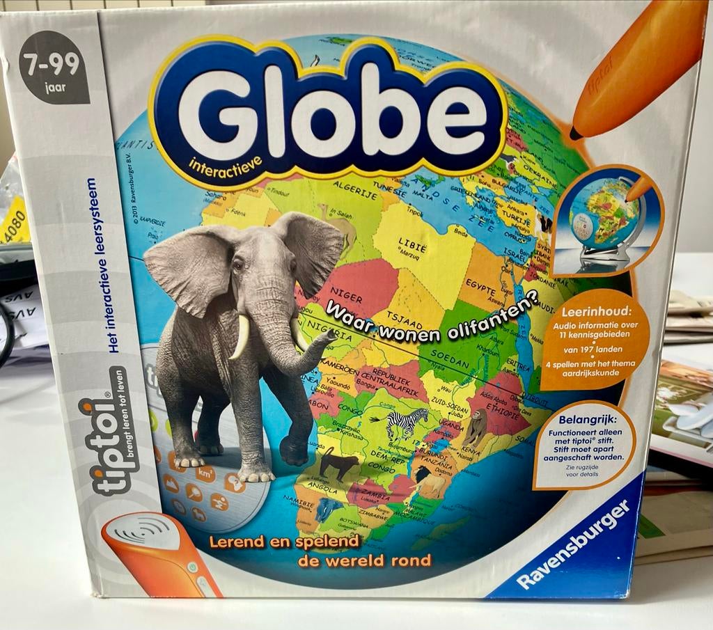 Ravensburger tiptoi Interactieve Globe - als nieuw!, Ophalen, Zo goed als nieuw, Ontdekken, Met geluid