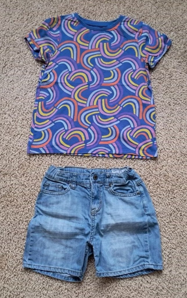 Mooi setje Polarn O Pyret broek + Next shirt mt 128/134 ZGAN, Zo goed als nieuw, Verzenden, Meisje, Polarn O Pyret