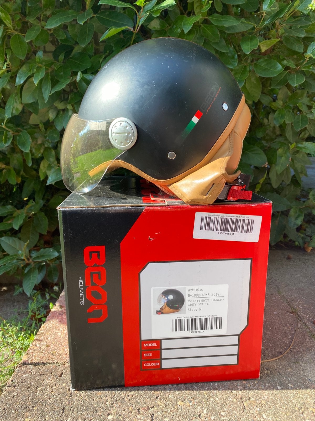 Beon scooter helm mat zwart en bruin maat M, Ophalen of Verzenden, Gebruikt, Medium