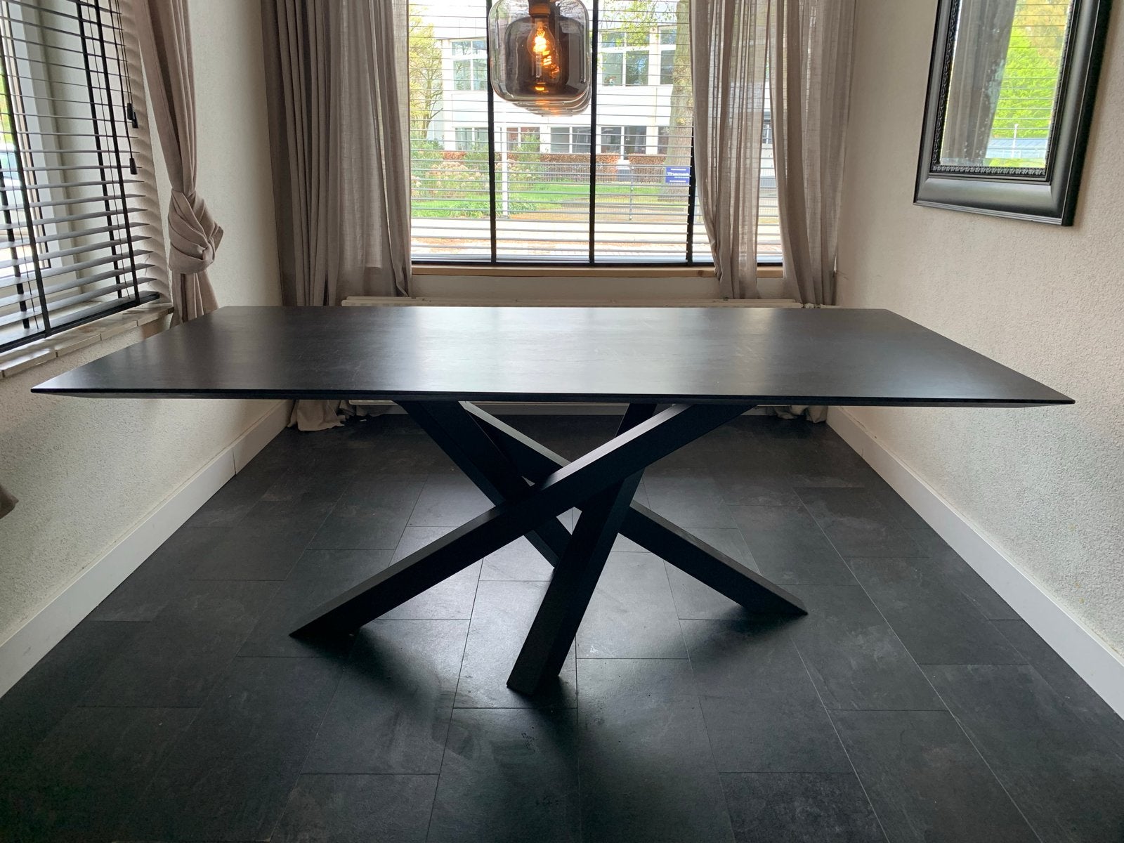 Goossens eettafel - 2m lang, 1m breed, Huis en Inrichting, Tafels | Eettafels, Ophalen, Gebruikt, Eikenhout, 200 cm of meer