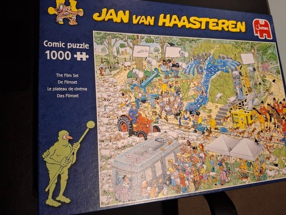 Jan van Haasteren 2x 1000 stukjes – Filmset & Zuidpool, Ophalen of Verzenden, 500 t/m 1500 stukjes, Zo goed als nieuw
