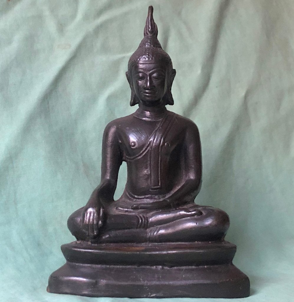 Vintage bronzen Thaise Buddha of Boeddha, Overige herkomsten, Ophalen of Verzenden, Beeld, Brons