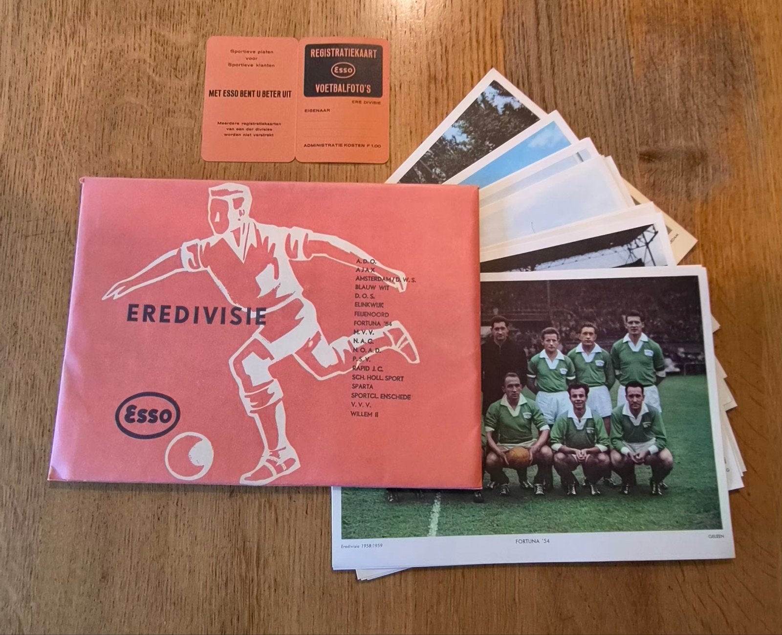 Complete Esso voetbalplaten 1958/59 Eredivisie 18x, Gebruikt, Ophalen of Verzenden, Postbus 5120 Rotterdam, Poster, Plaatje of Sticker