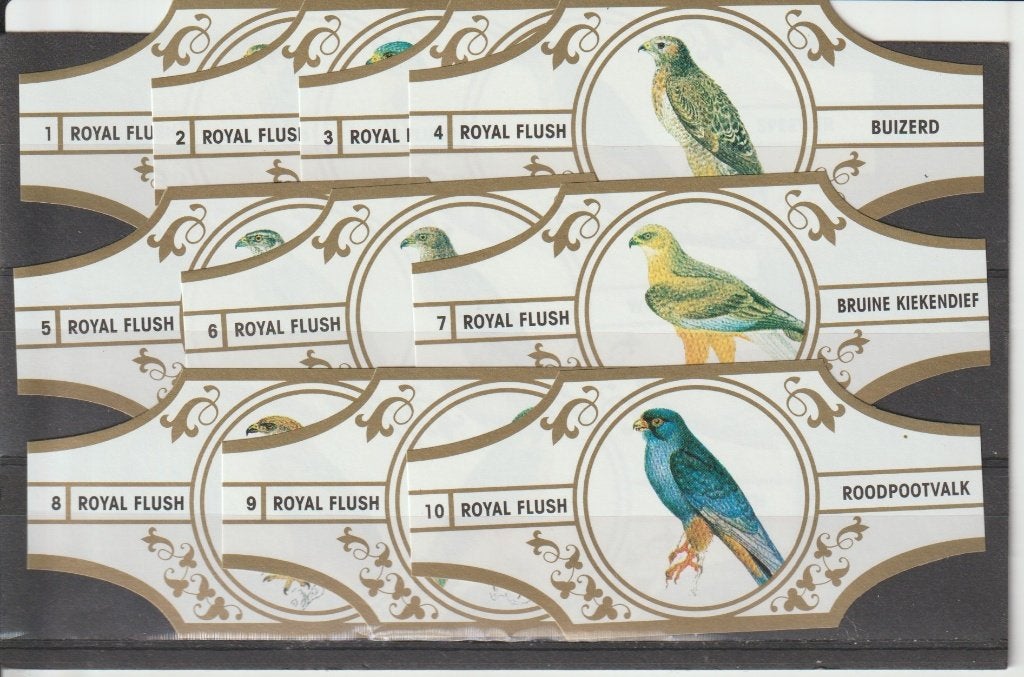 reeks 1970   roofvogels  -10   sigarenbanden, Ophalen of Verzenden, Zo goed als nieuw, Sigarenbandjes