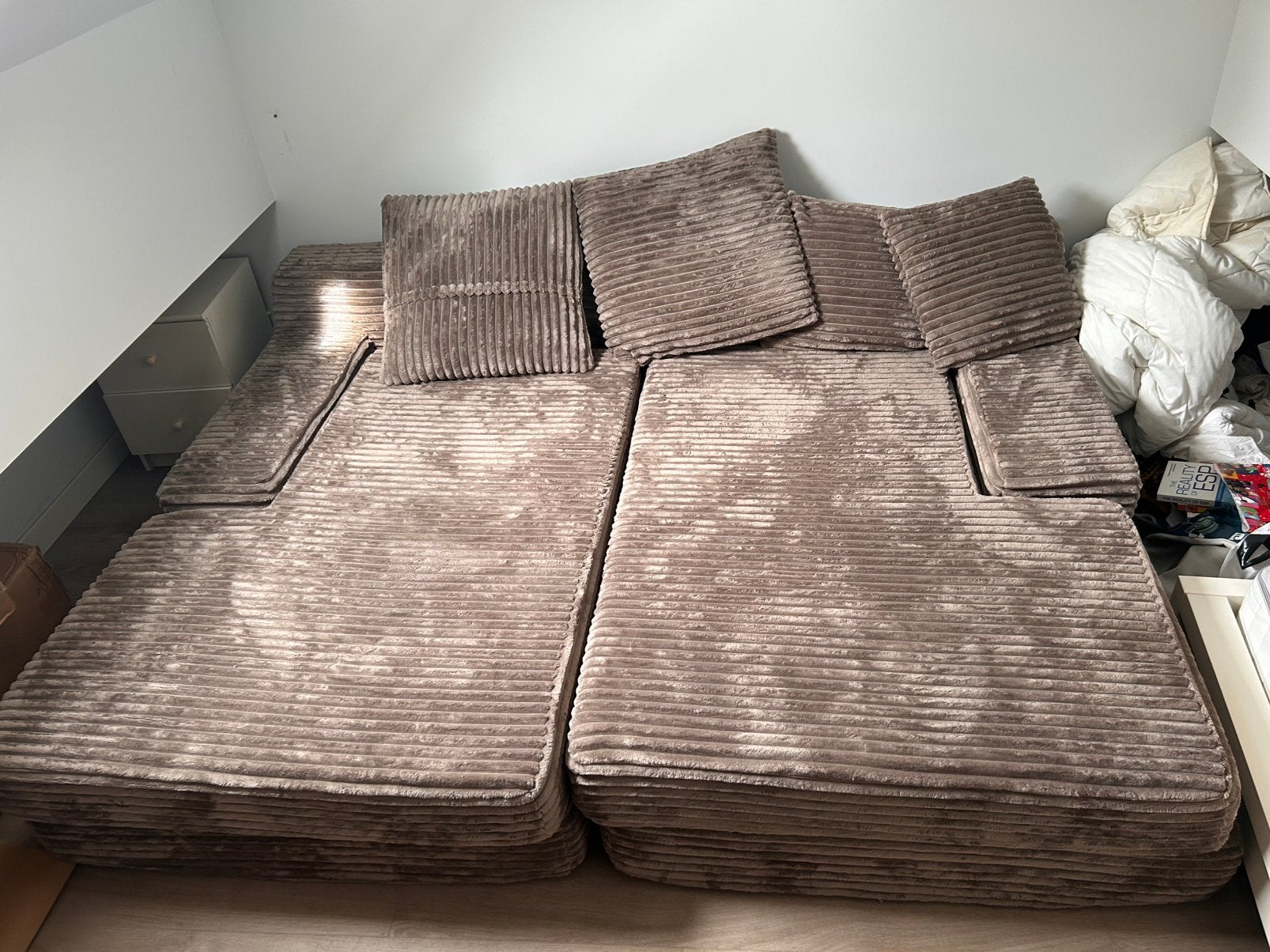 Nieuwe grote 2-delige lounge bank / cloud sofa – 200x180 cm, Ophalen, Nieuw