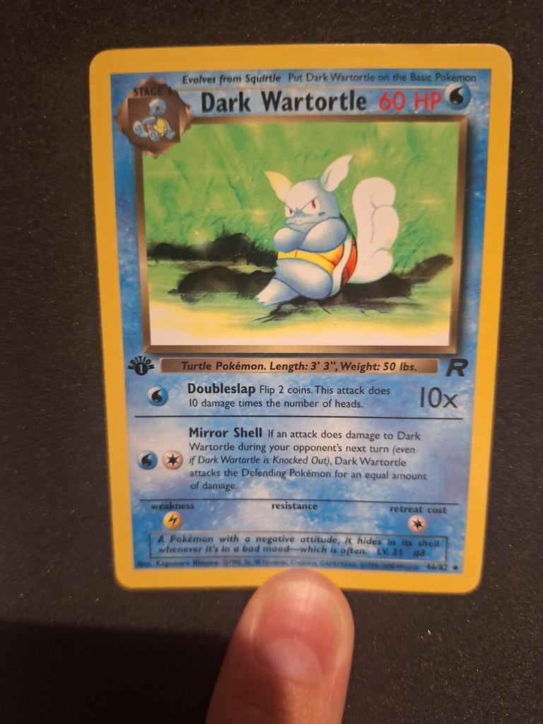 Dark Wartortle Rocket 1st edition, Ophalen of Verzenden, Zo goed als nieuw