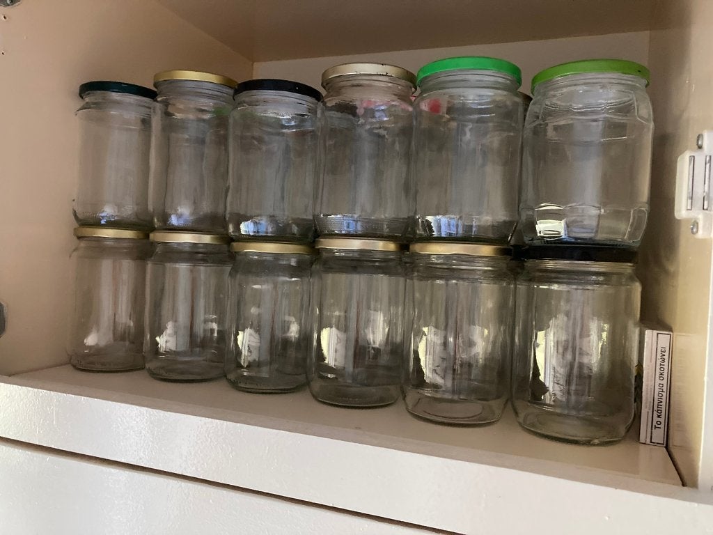 Glazen potten met deksel, Ophalen, Glas, Zo goed als nieuw, Voorraadpot