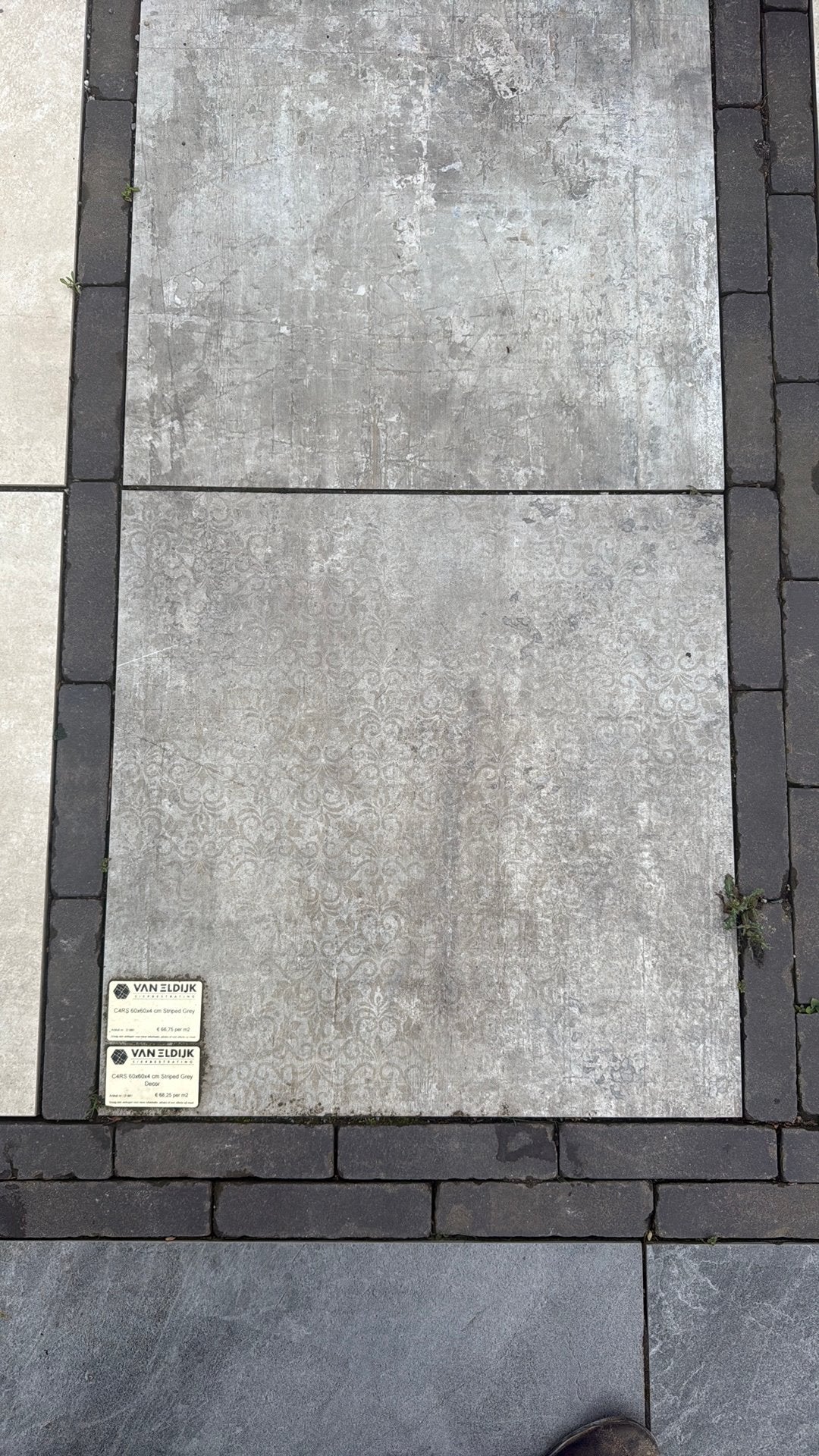 Cerasun keramische terrastegel Murales Grey Decor 60x60x4, Ophalen, Keramiek, Nieuw, 10 m² of meer