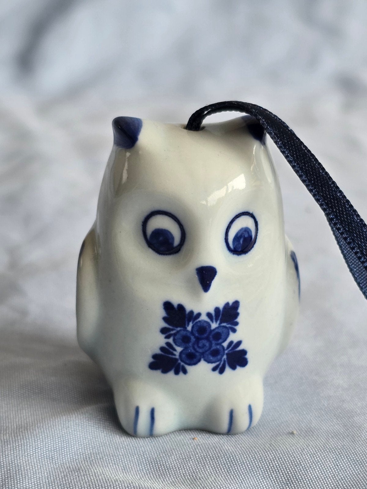 Delfts blauw uiltje als hanger, 4,5cm hoog, Ophalen of Verzenden