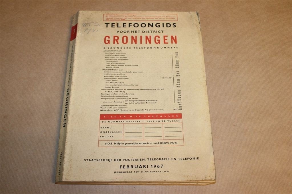 Telefoongids voor het district Groningen - 1967 !!, Ophalen of Verzenden, Zo goed als nieuw