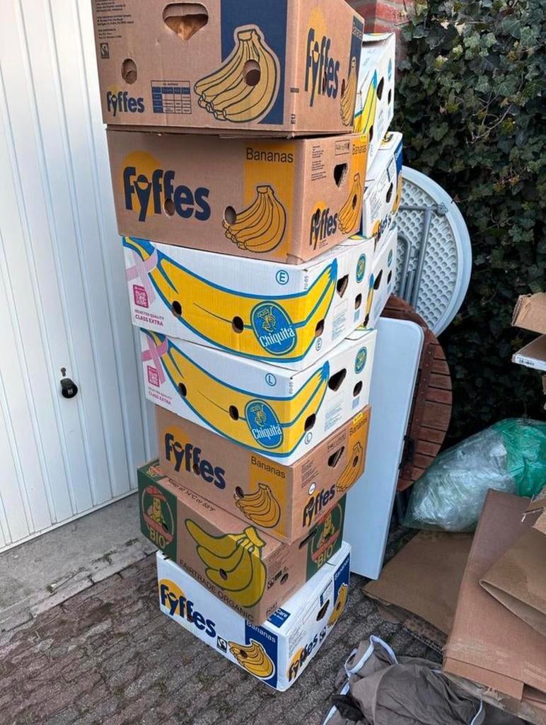 Bananendozen, Ophalen, 40 tot 60 cm, 50 tot 75 cm, Minder dan 35 cm