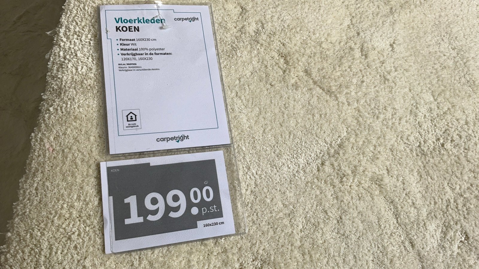 Nieuw Carpetright vloerkleed Koen 1.60 bij 2.30 m, Ophalen, 150 tot 200 cm, Beige, Rechthoekig
