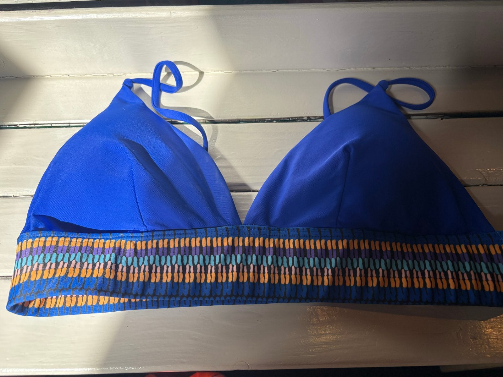 Nieuw Shein bikini top L blauw met print, Verzenden, Nieuw, Blauw, Bikini