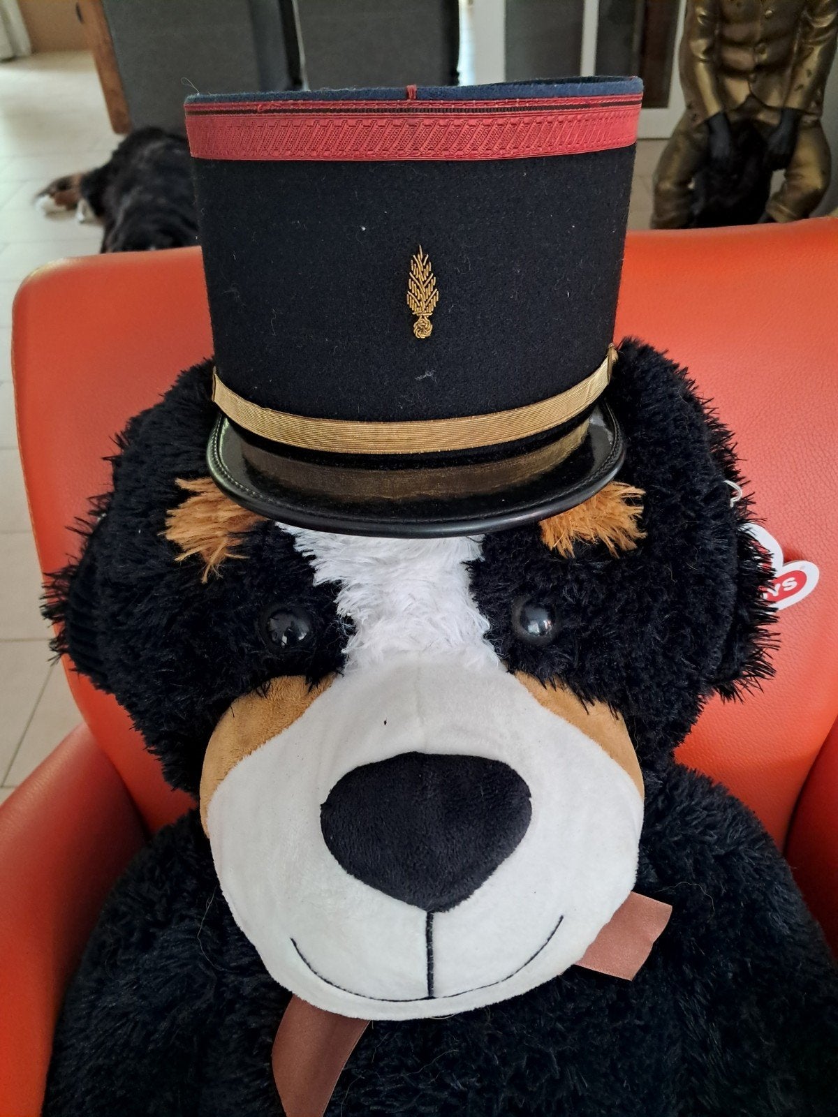 Oude Franse Gendarmerie Pompiers Kepie in nette staat goud, Eu, Overige gebieden, Eu, Ophalen of Verzenden