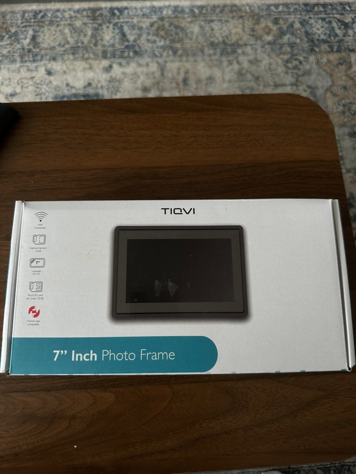 Tiqvi 7 inch digitale fotolijst – WiFi & Frameo – 16GB, Ophalen, Diavoorstelling, Nieuw, Kleiner dan 8 inch
