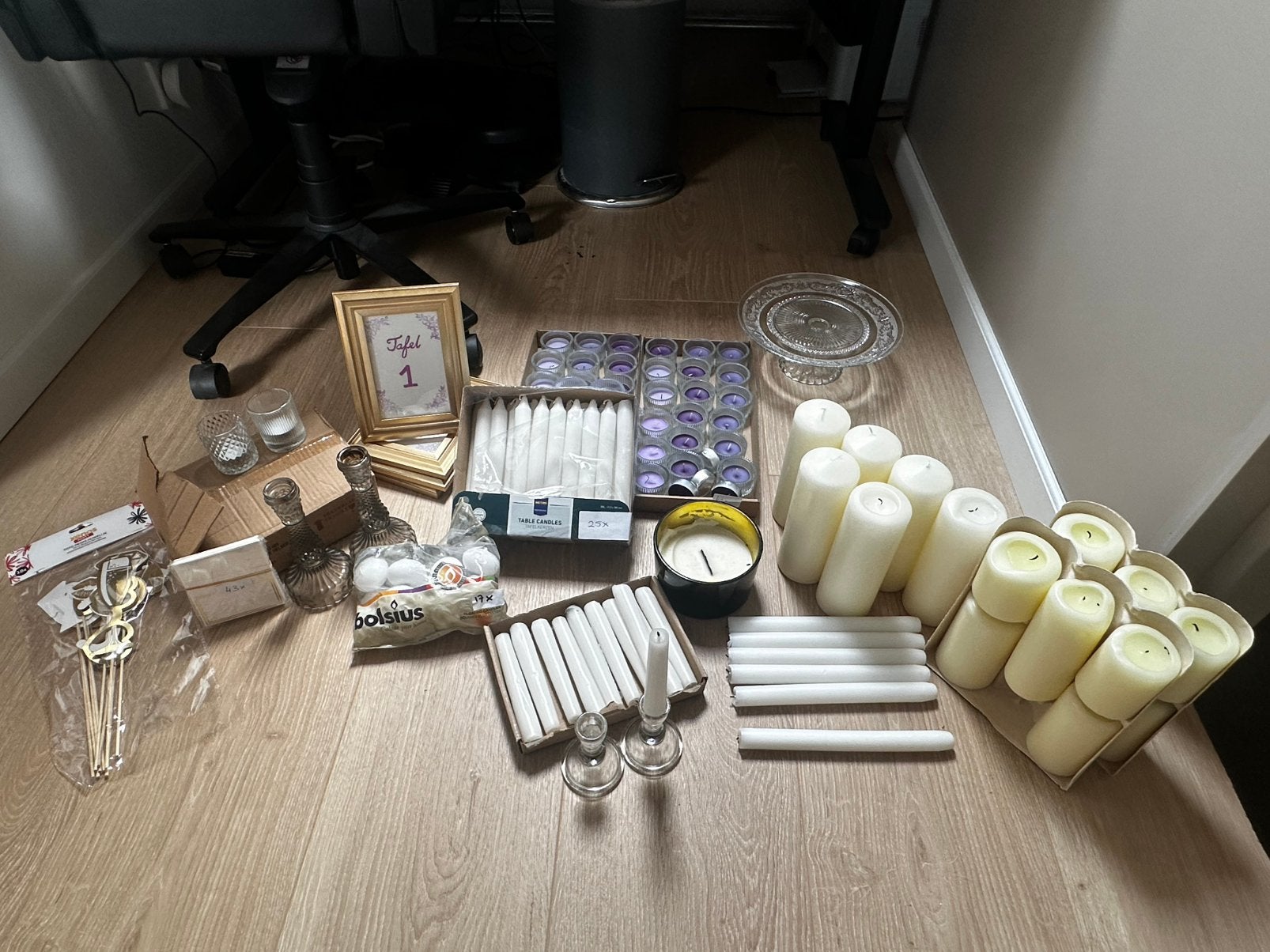 Bruiloft decoratie set kaarsen e.d., Ophalen, Gebruikt, Versiering, Geboorte of Huwelijk