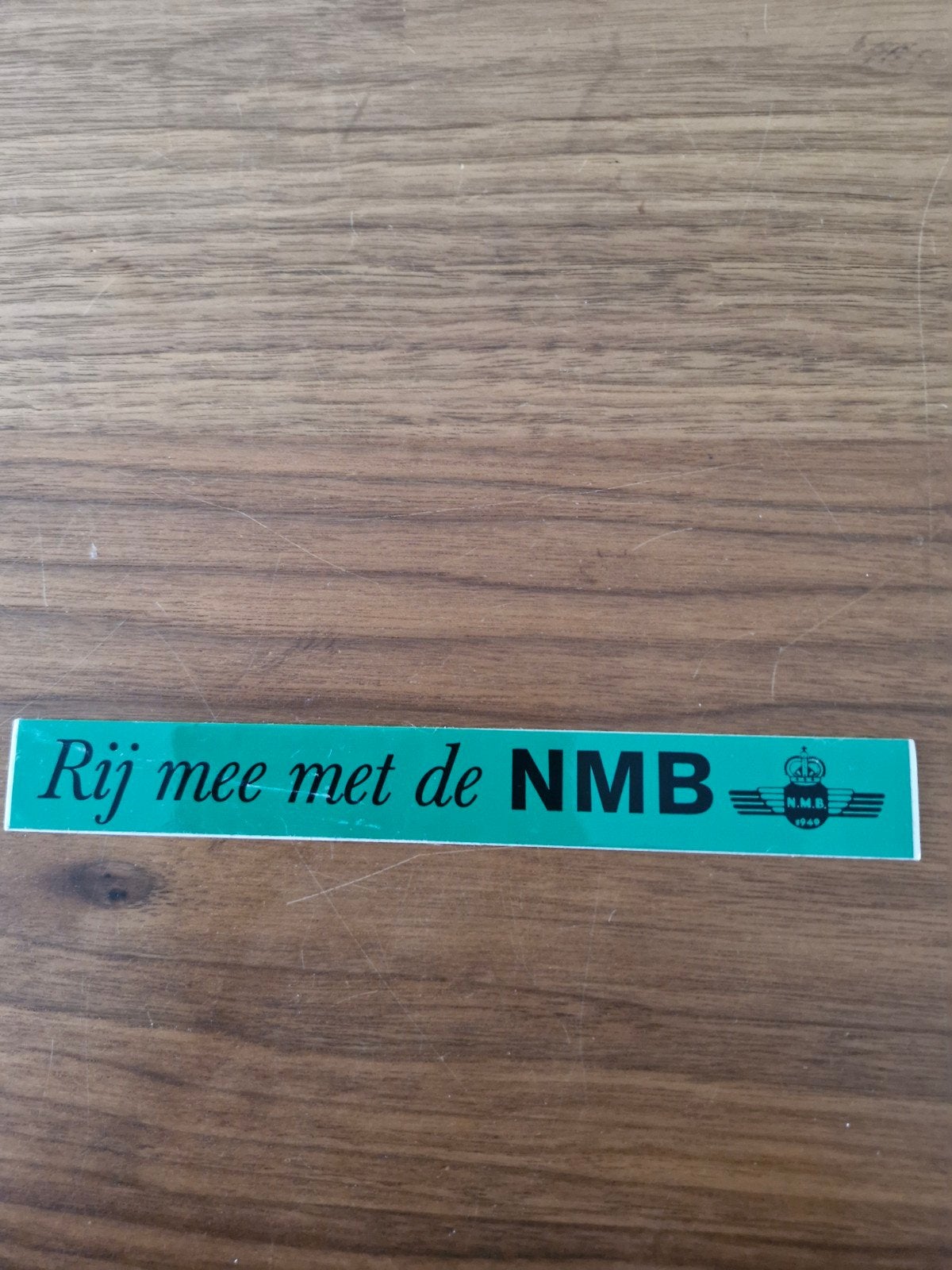 10093 Vintage NMB Sticker - Rij mee met de NMB, Verzamelen, Ophalen of Verzenden, Gebruikt, Bedrijf of Vereniging