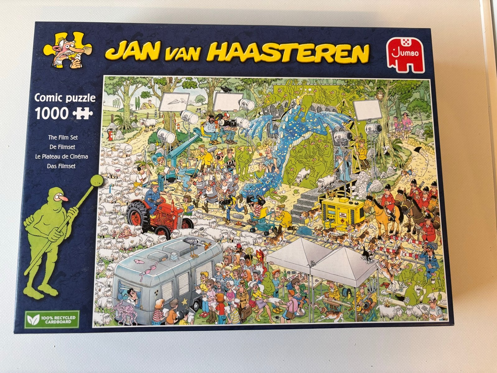 Jan van Haasteren Comic Puzzel - The Film Set 1000 stukjes, Ophalen of Verzenden, 500 t/m 1500 stukjes, Zo goed als nieuw, Legpuzzel