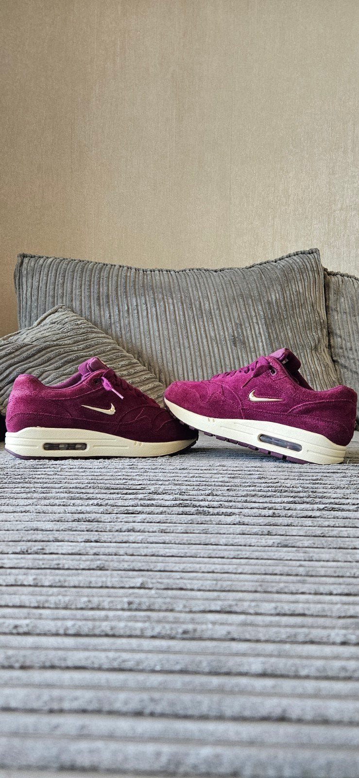 Nike Air Max1 Premium SC Jewel 'Bordeaux', Maat 39 / 35 cm., Nike, Ophalen of Verzenden, Rood, Sneakers of Gympen