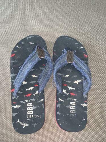 Zebra slippers teenslippers 36 ? Blauw blauwe, Gebruikt, Verzenden, Overige typen, Jongen