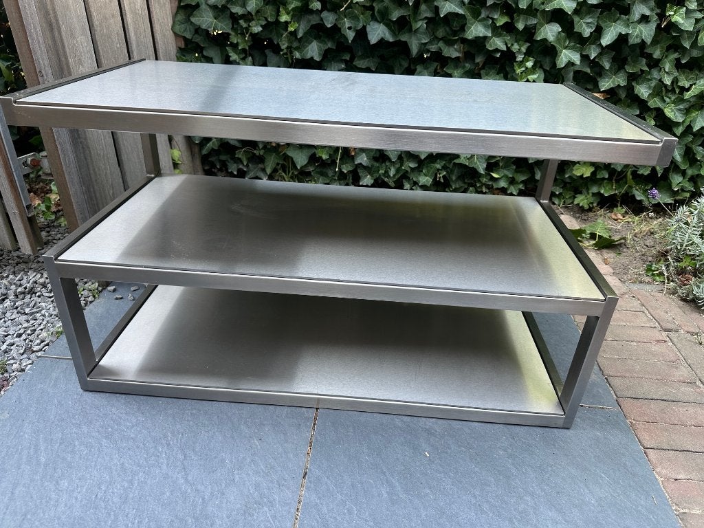 TV meubel RVS, Ophalen, Minder dan 50 cm, 75 cm of meer, Zo goed als nieuw