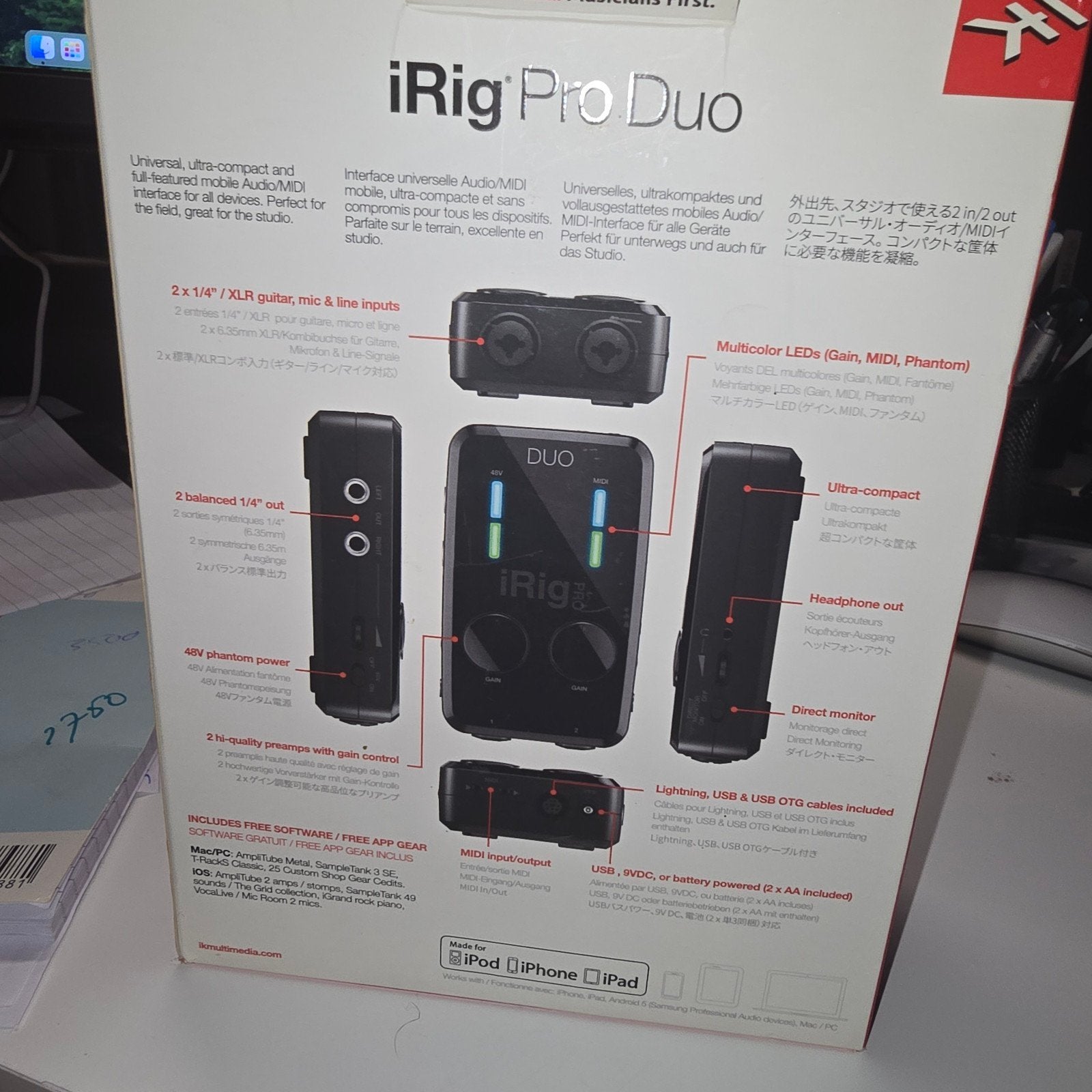 Irig pro duo mobiele audio interface, Ophalen of Verzenden, Nieuw