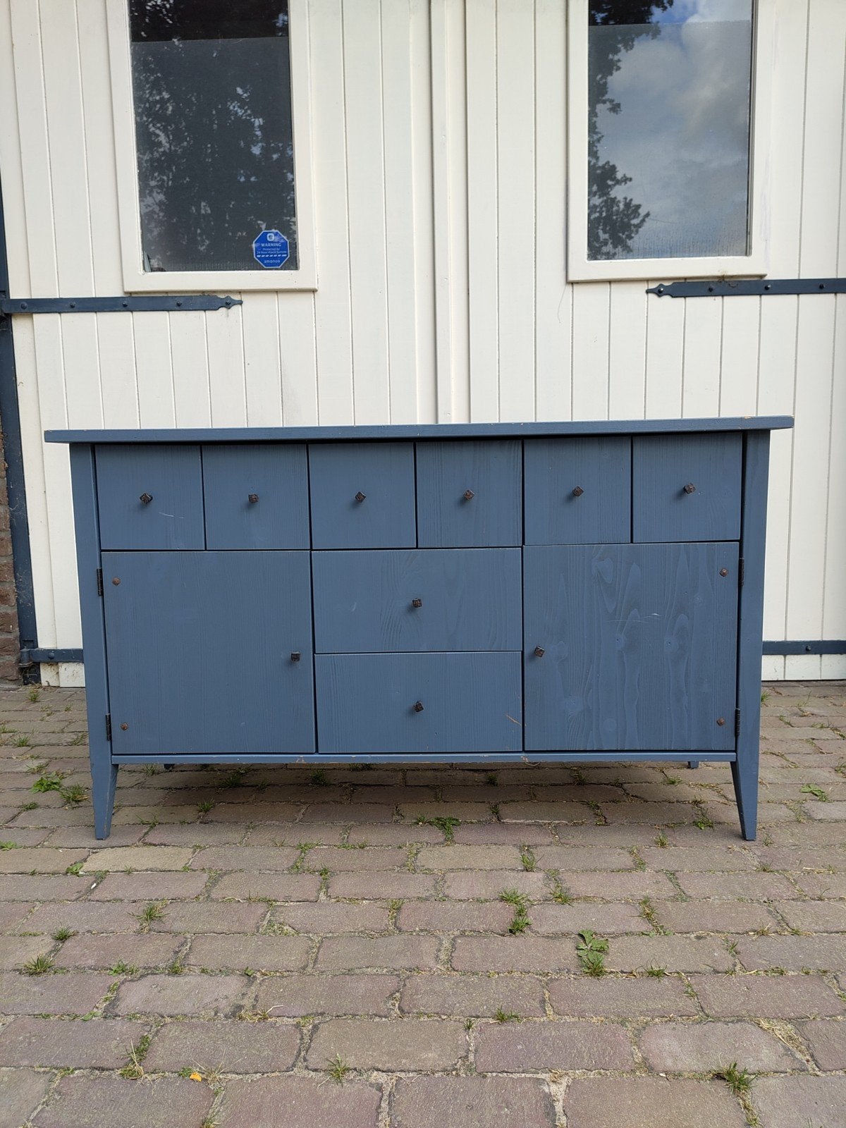 Massief grenen ladenkast, IKEA Hemnes, blauw, Ophalen, Gebruikt, 100 tot 150 cm, Grenenhout