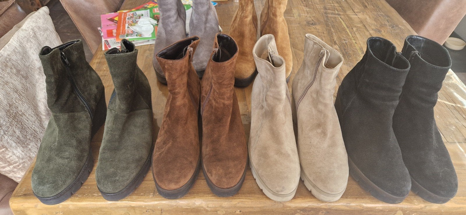 6 paar laarzen Gabor Met sleehak, Kleding | Dames, Schoenen, Ophalen of Verzenden, Zo goed als nieuw, Bruin, Hoge laarzen