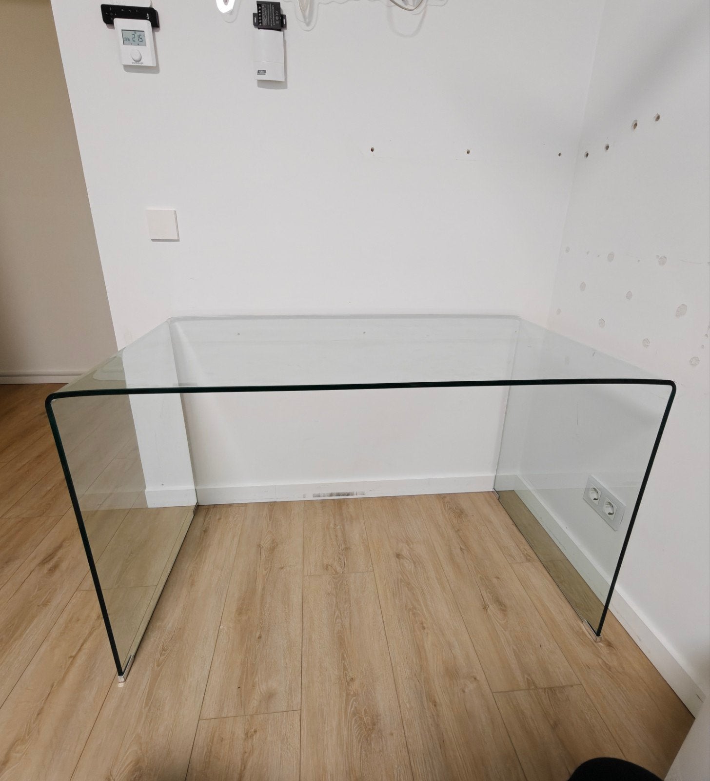 Glazen design bureau, Huis en Inrichting, Ophalen, Gebruikt, 70 cm, Overige merken