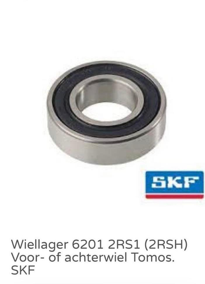 SKF Wiellager 6201 2RS1 (2RSH) voor Tomos voor/achterwiel, Ophalen of Verzenden, Nieuw, Overige typen, Tomos
