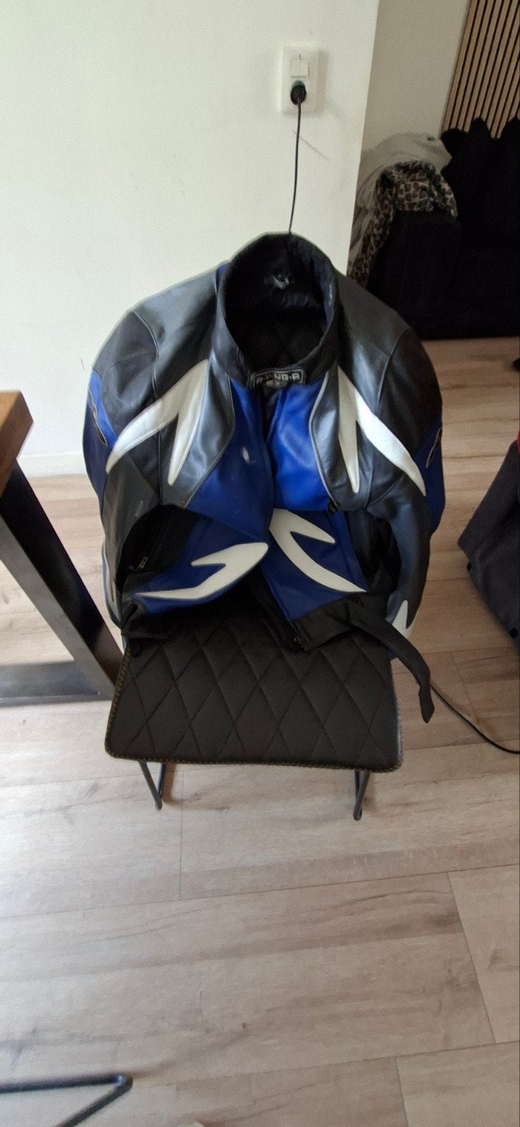 Rev'it! Motorjas Leer/Textiel - Blauw/Zwart/Wit, Motoren, Kleding | Motorkleding, Rev'it!, Heren, Jas | leer, Ophalen of Verzenden
