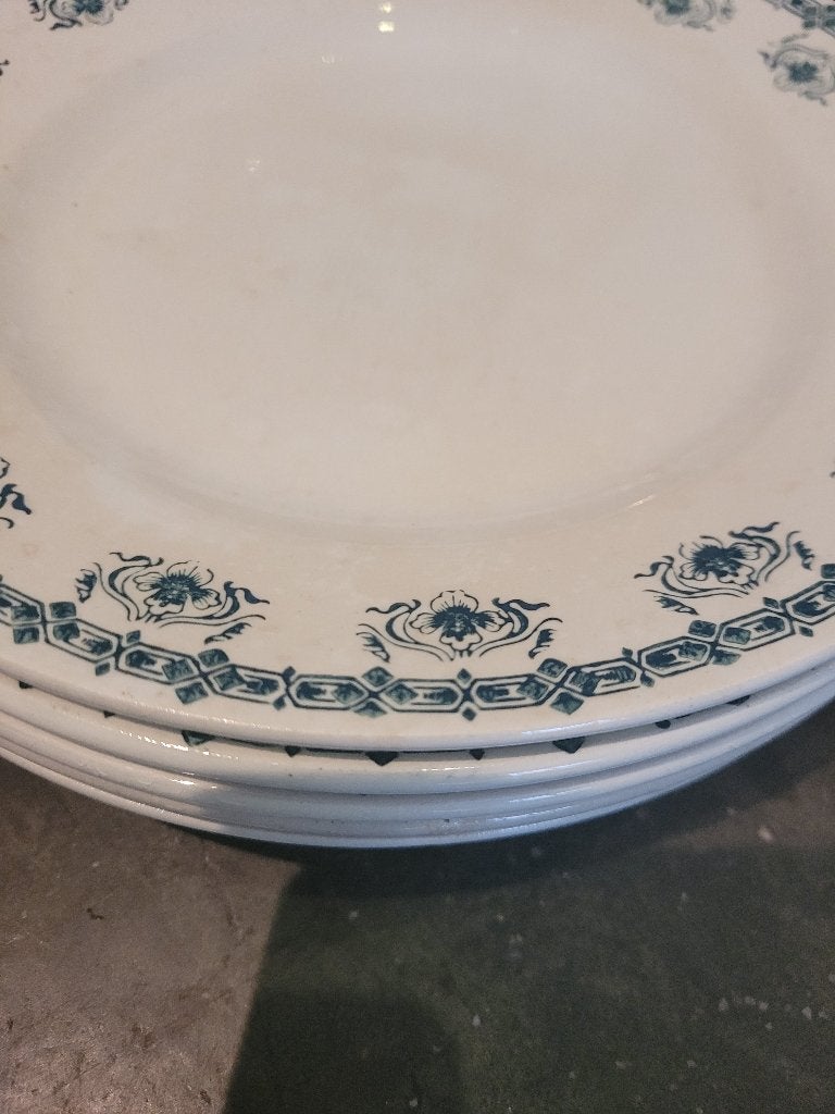 5 antieke St Amand ontbijt bordjes p/st 3.50, Ophalen of Verzenden