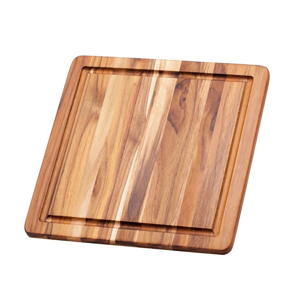 Nieuw | Teakhouten snij- en serveerplank – vierkant 30x30cm, Hout, Snij-/serveerplank, Nieuw, Ophalen of Verzenden